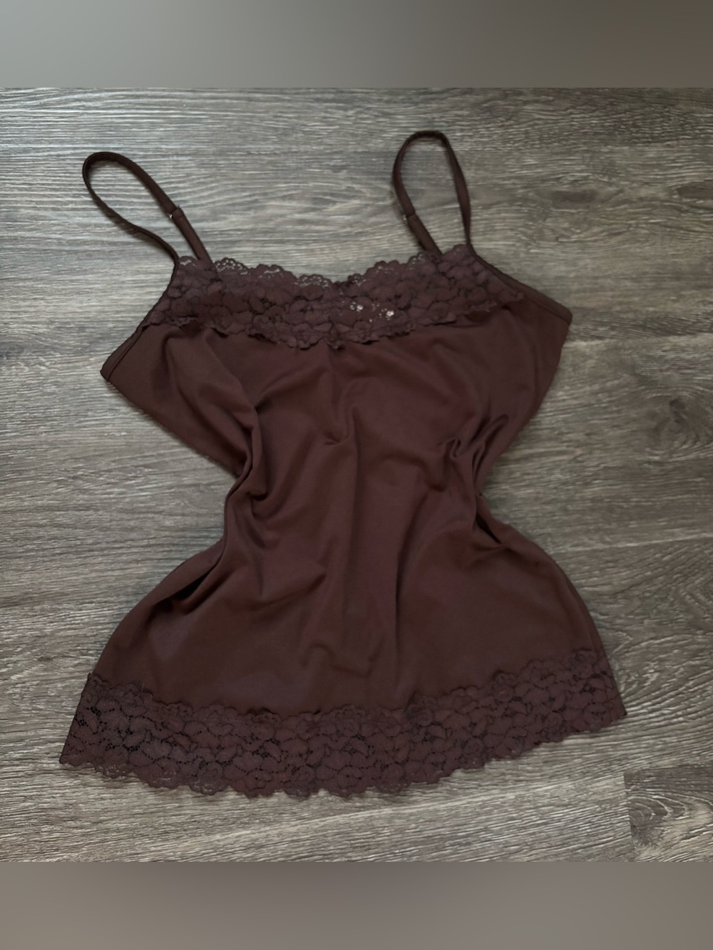Cato Brown Lace-Trim Camisole